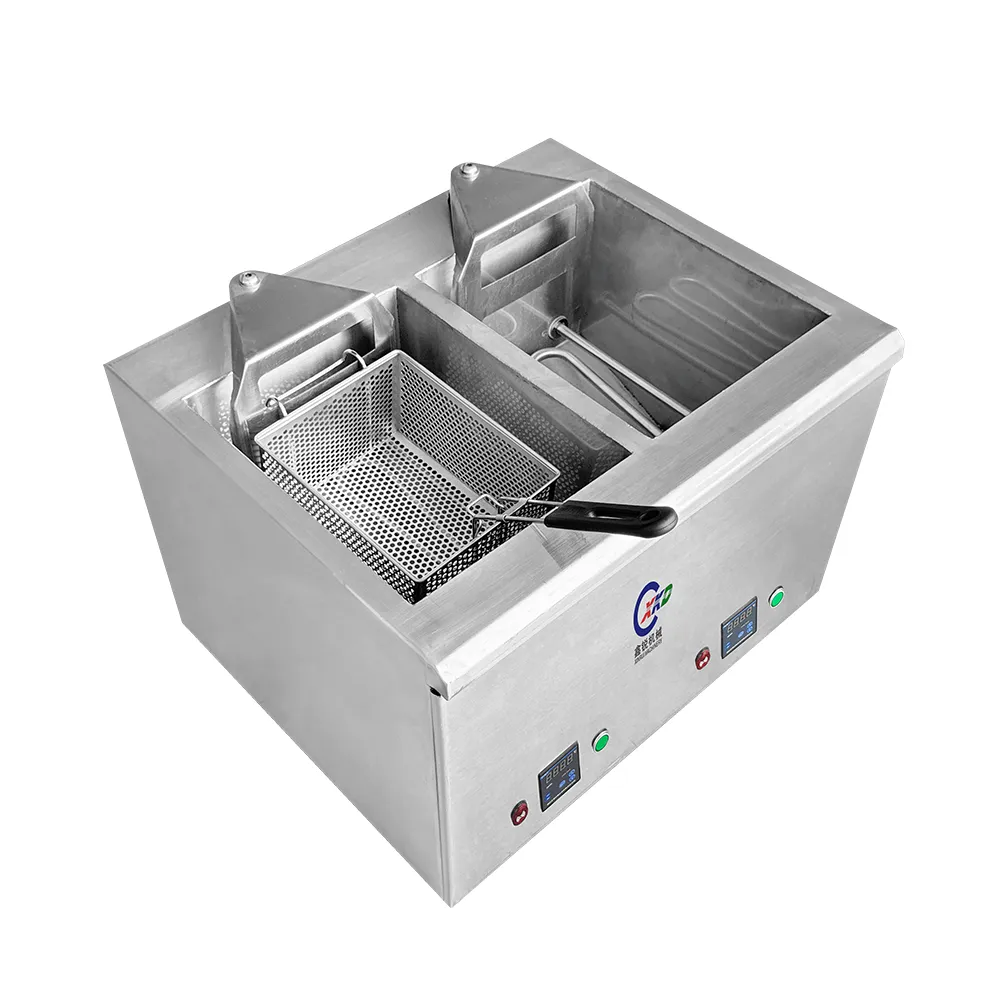 Freidora profunda de elevación automática de doble cilindro - Freidora profunda - foodmachtech